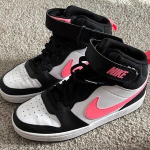 Nike Black and Pink High-Tops
